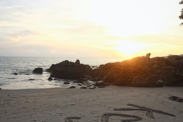Fototapeta na wymiar stock photo sunset of patong beach phuket thailand