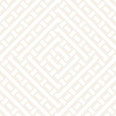 Interlacing Lines Subtle Lattice. Ethnic Monochrome Texture. Vector Seamless Black and White Pattern.