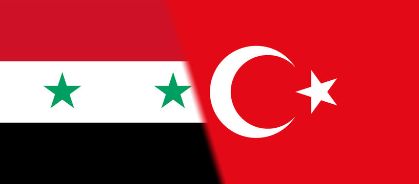 Flag of Syria and Turkey together
