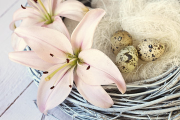 Obraz na płótnie Canvas Blüten und Eier