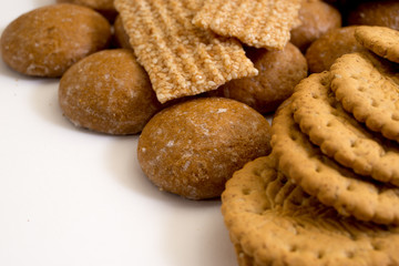 Delicious biscuits isolated on white background