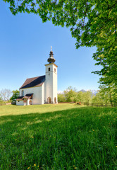 Austria Alps church in village Golling © TTstudio