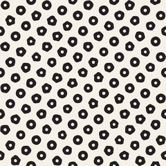 Stylish Doodle Scattered Shapes. Vector Seamless Black And White Freehand Pattern