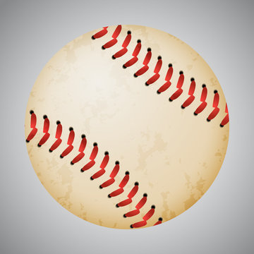 Vector baseball ball on grey background