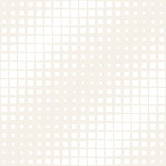Vector seamless subtle pattern. Repeating geometric tiles. Monochrome halftone grid. Simple shapes lattice