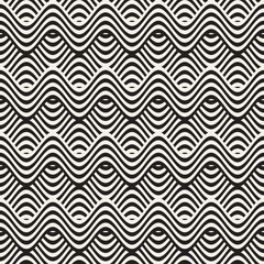 Abstract geometric pattern with wavy lines. Interlacing rounded stripes design. Seamless vector background.