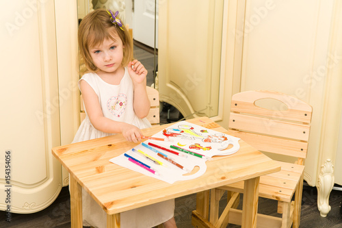 Active Little Preschool Age Child Cute Toddler Girl With Blonde