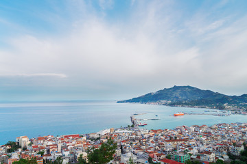 Obraz premium Zaante town and sea marine, ckyline of Zakinthos Greece