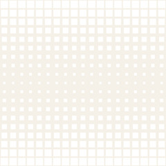 Vector seamless subtle pattern. Repeating geometric tiles. Monochrome halftone grid. Simple shapes lattice