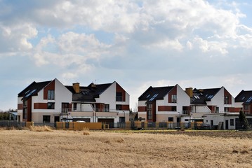 Modern apartment buildings exteriors