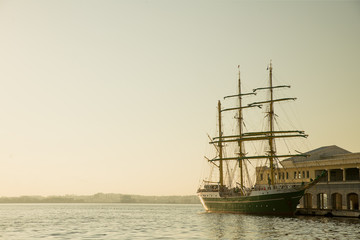  Old Style Sail Boat at  Havana  Harbor