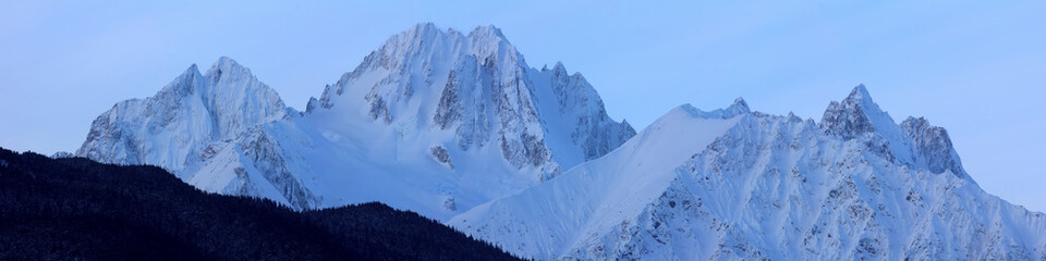 Large Panorama of Chilkat Range in Winter, Haines Alaska 