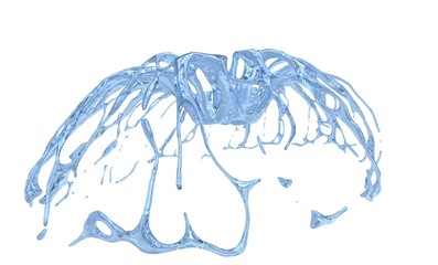 Big water crown splash with high surface tension