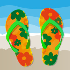 Floral Patterned Flip Flops Background 