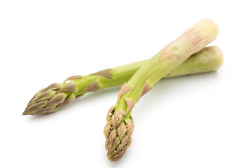 Eco asparagus on white background. Fresh vegetables.