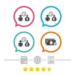 Bank loans icons. Cash money symbols.