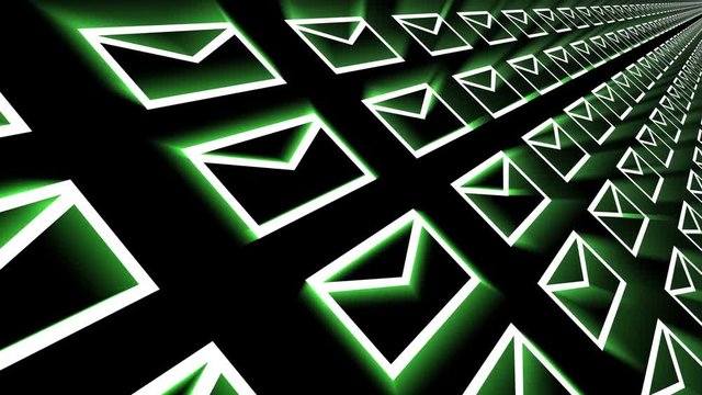 4k,background of the envelope E-Mail,flying mails,future tech screen.