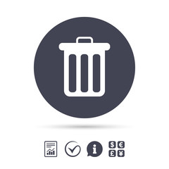Recycle bin sign icon. Bin symbol.