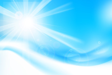 Abstract blue background with sunlight and flare element for summer vector illustration eps10 001