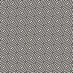 Abstract geometric pattern with wavy lines. Interlacing rounded stripes design. Seamless vector background.