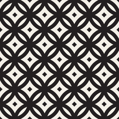 Vector Seamless Black And White Geometric Lines Pattern. Abstract Geometric Background Design