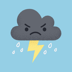 Cute cartoon storm cloud