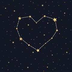 Obraz na płótnie Canvas Heart constellation on starry sky