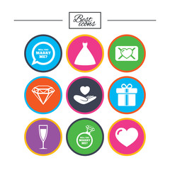 Wedding, engagement icons. Love oath letter.