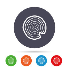 Wood sign icon. Tree growth rings.