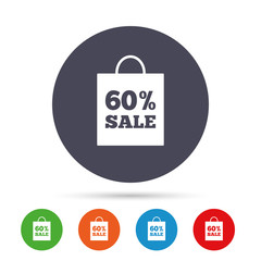 60 percent sale bag tag sign icon.