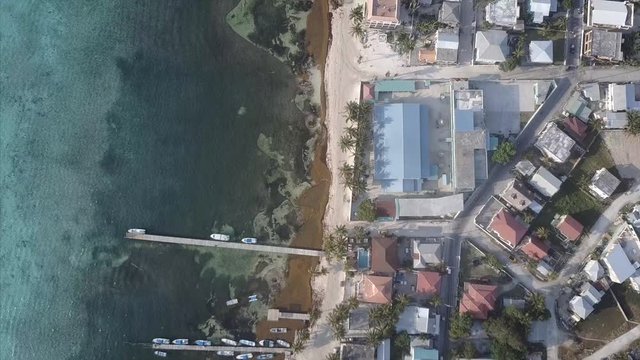 Aerial Footage high above San Pedro on Ambergis Caye in Belize