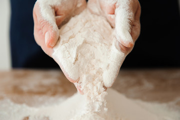 Chef preparing dough - cooking process