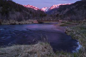 Sunrise in Rocky Mountain National Park and the Big Thompson River