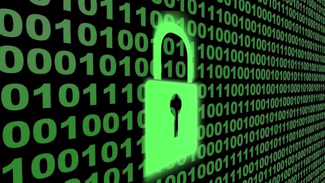 4k,Digital Padlock Cyber Security Concept,Binary source code,data digital display,future tech background.