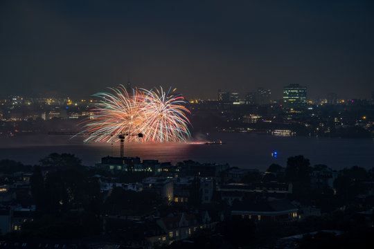 Firework Panorama Hamburg 