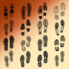 Black Imprint soles shoes, Vector and Illustration, EPS 10