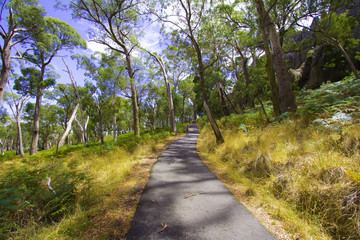 Hiking, Hanging Rock reserve, Victoria, Australia.
