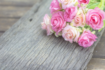 Soft focus color of artificial flowers for background.