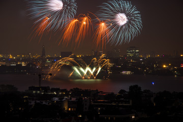 Firework Panorama Hamburg 