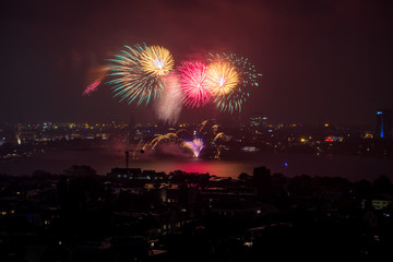 Firework Panorama Hamburg 