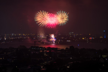 Firework Panorama Hamburg 