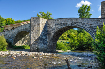 Pilgrim's way to Santiago, Zubiri, medieval bridge,  Navarra