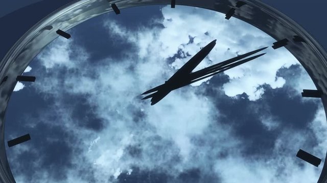 4k clock in timelapse & fast flying cloud background,watch in time.