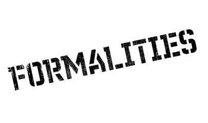 Formalities rubber stamp. Grunge design with dust scratches. Effects can be easily removed for a clean, crisp look. Color is easily changed.