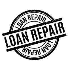 Loan Repair rubber stamp. Grunge design with dust scratches. Effects can be easily removed for a clean, crisp look. Color is easily changed.