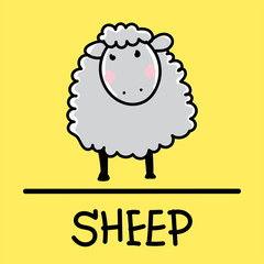 sheep hand-drawn style.