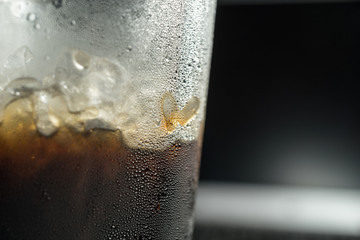 Black Ice coffee condensation macro shot