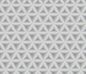 Seamless subtle gray isometric triangular volume pattern vector