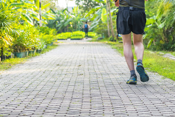 Fototapeta premium Man exercise by running in the park