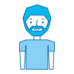 young man with beard avatar character vector illustration design